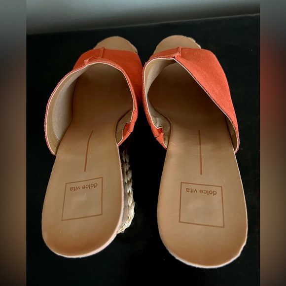 DOLCE VITA “LOVA” ORANGE SUEDE SLIDES SIZE 10 - Picture 8 of 13